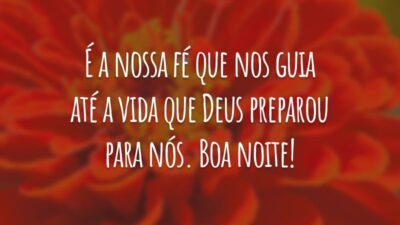 É a nossa fé que nos guia até a vida que Deus preparou para nós. Boa noite!