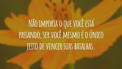 Não importa o que você está passando, ser você mesmo é o único jeito de vencer suas batalhas.