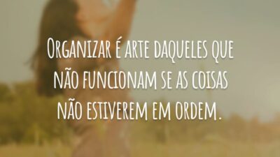 Organizar é arte daqueles que não funcionam se as coisas não estiverem em ordem.