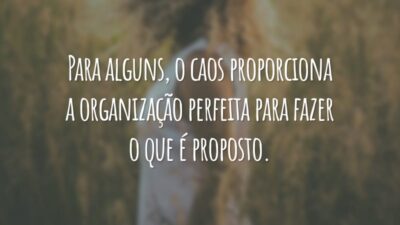 Para alguns, o caos proporciona a organização perfeita para fazer o que é proposto.