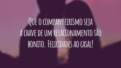 Que o companheirismo seja a chave de um relacionamento tão bonito. Felicidades ao casal!