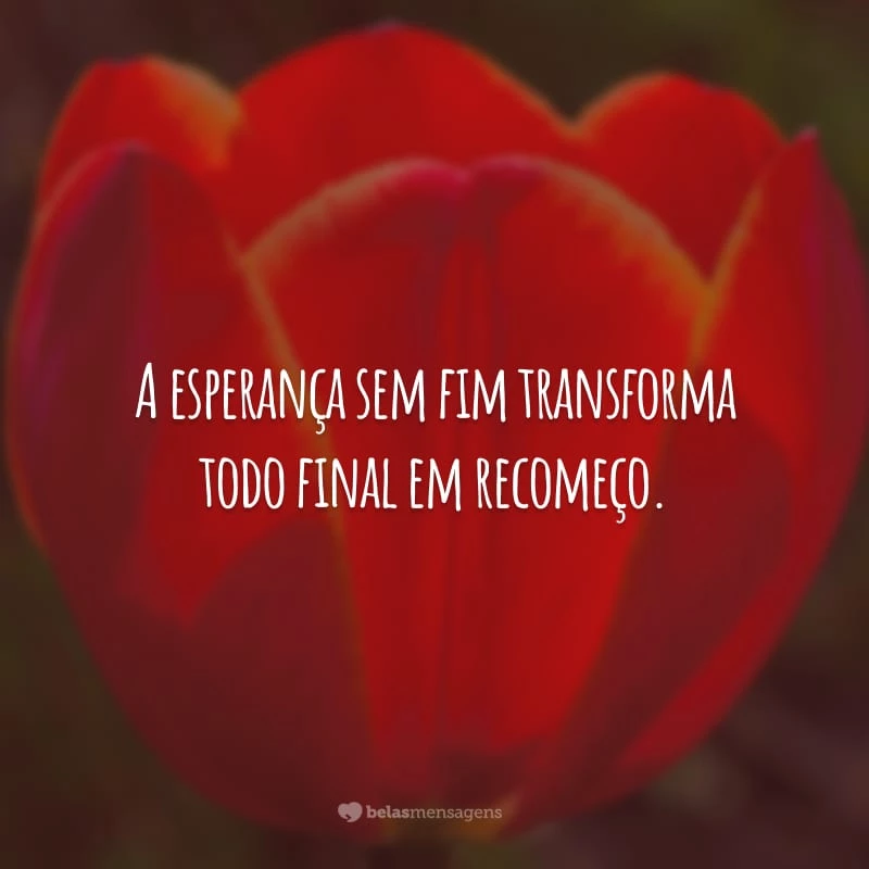 A esperança sem fim transforma todo final em recomeço.