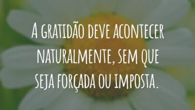 A gratidão deve acontecer naturalmente, sem que seja forçada ou imposta.
