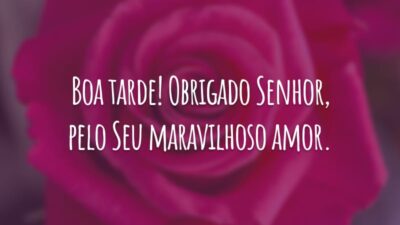 Boa tarde! Obrigado Senhor, pelo Seu maravilhoso amor.