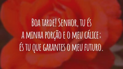 Boa tarde! Senhor, tu és a minha porção e o meu cálice; és tu que garantes o meu futuro.