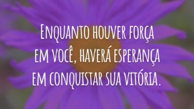 Enquanto houver força em você, haverá esperança em conquistar sua vitória.