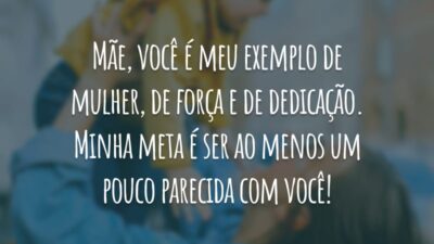 Mãe, você é meu exemplo de mulher, de força e de dedicação. Minha meta é ser ao menos um pouco parecida com você!