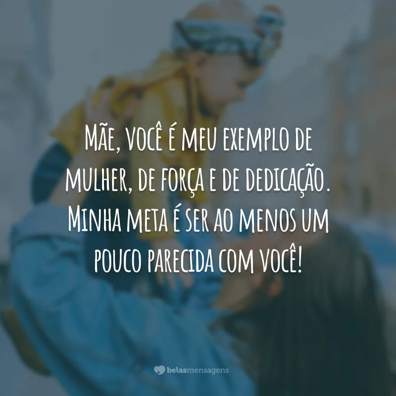 Mãe, você é meu exemplo de mulher, de força e de dedicação. Minha meta é ser ao menos um pouco parecida com você!