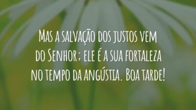 Mas a salvação dos justos vem do Senhor; ele é a sua fortaleza no tempo da angústia. Boa tarde!