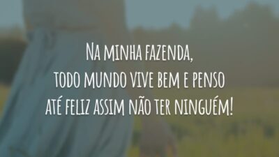Na minha fazenda, todo mundo vive bem e penso até feliz assim não ter ninguém!