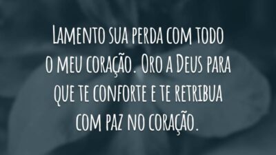Lamento sua perda com todo o meu coração. Oro a Deus para que te conforte e te retribua com paz no coração.