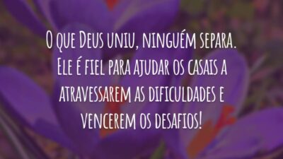 O que Deus uniu, ninguém separa. Ele é fiel para ajudar os casais a atravessarem as dificuldades e vencerem os desafios!