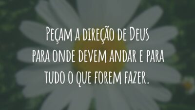 Peçam a direção de Deus para onde devem andar e para tudo o que forem fazer.