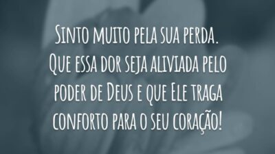 Sinto muito pela sua perda. Que essa dor seja aliviada pelo poder de Deus e que Ele traga conforto para o seu coração!