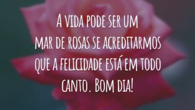 A vida pode ser um mar de rosas se acreditarmos que a felicidade está em todo canto. Bom dia!