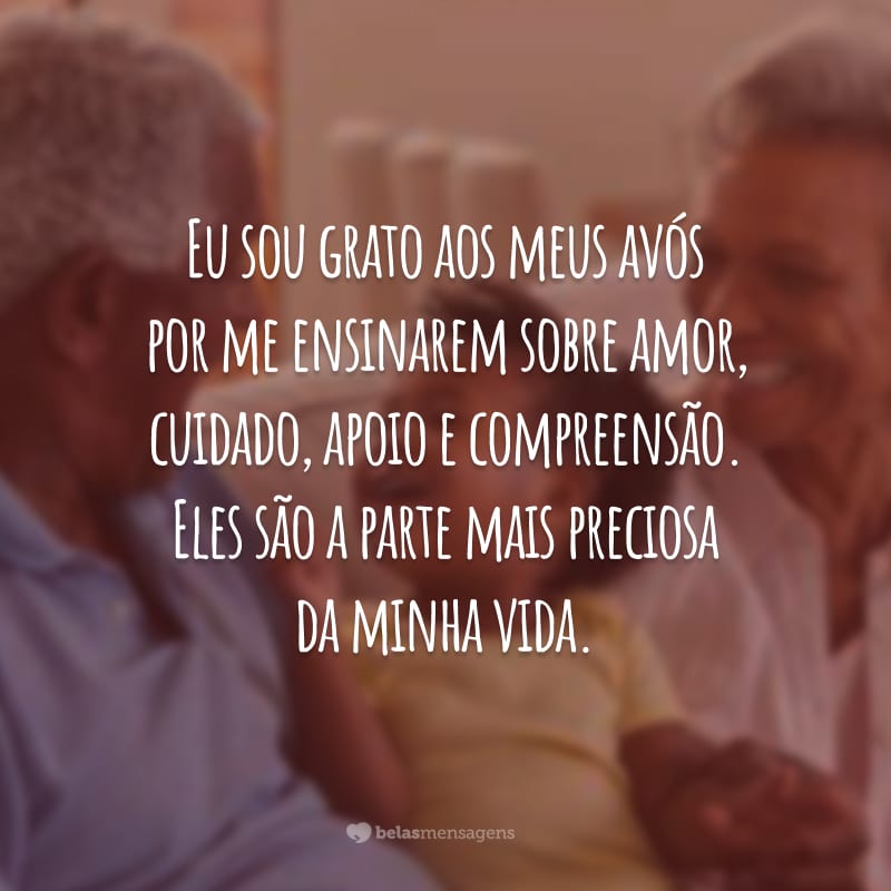 Eu sou grato aos meus avós por me ensinarem sobre amor, cuidado, apoio e compreensão. Eles são a parte mais preciosa da minha vida.