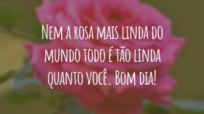 Nem a rosa mais linda do mundo todo é tão linda quanto você. Bom dia!