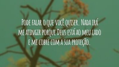 Pode falar o que você quiser. Nada irá me atingir porque Deus está ao meu lado e me cobre com a sua proteção.