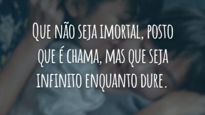 Que não seja imortal, posto que é chama, mas que seja infinito enquanto dure.