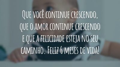 Que você continue crescendo, que o amor continue crescendo e que a felicidade esteja no seu caminho. Feliz 6 meses de vida!