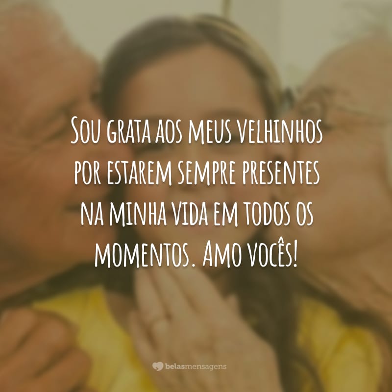 Sou grata aos meus velhinhos por estarem sempre presentes na minha vida em todos os momentos. Amo vocês!