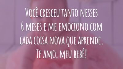 Você cresceu tanto nesses 6 meses e me emociono com cada coisa nova que aprende. Te amo, meu bebê!