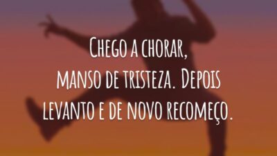 Chego a chorar, manso de tristeza. Depois levanto e de novo recomeço.