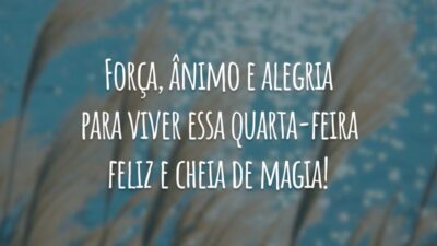 Força, ânimo e alegria para viver essa quarta-feira feliz e cheia de magia!