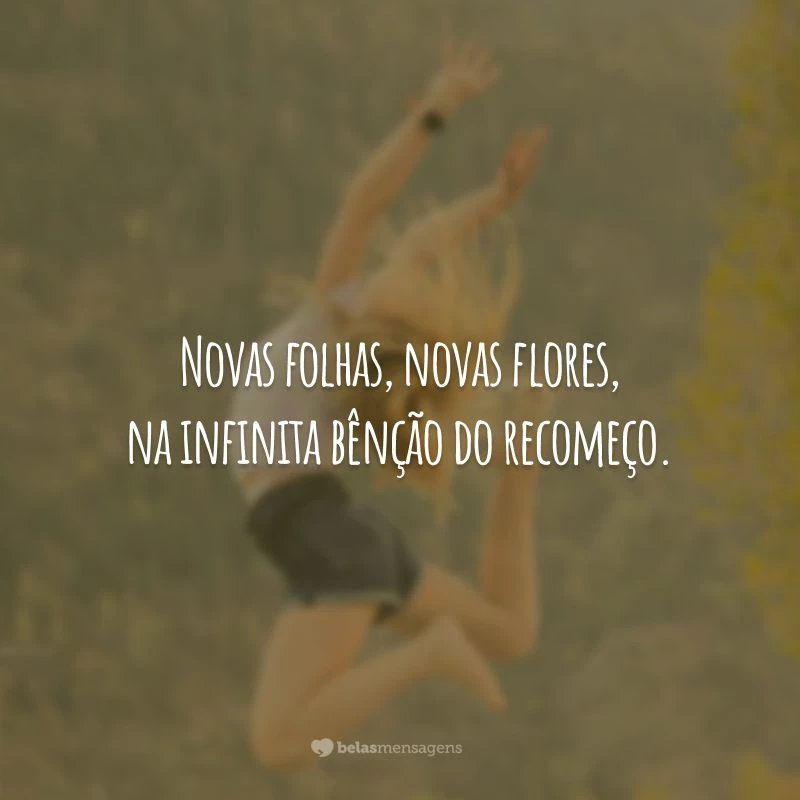 Novas folhas, novas flores, na infinita bênção do recomeço.