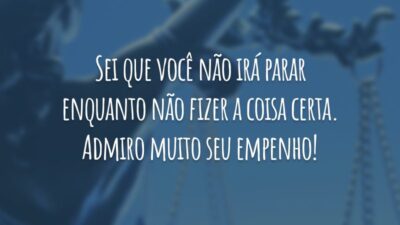 Sei que você não irá parar enquanto não fizer a coisa certa. Admiro muito seu empenho!