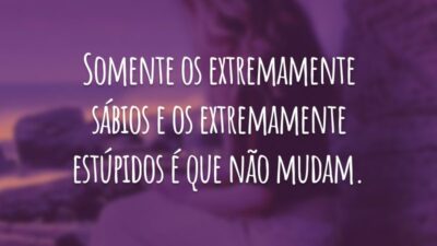 Somente os extremamente sábios e os extremamente estúpidos é que não mudam.