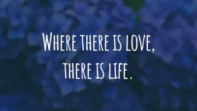 Where there is love, there is life. (Onde há amor, há vida.)