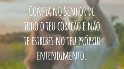 Confia no Senhor de todo o teu coração e não te estribes no teu próprio entendimento.