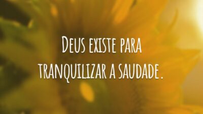 Deus existe para tranquilizar a saudade.