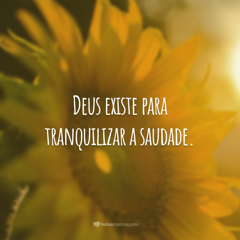 Deus existe para tranquilizar a saudade.