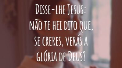 Disse-lhe Jesus: não te hei dito que, se creres, verás a glória de Deus?