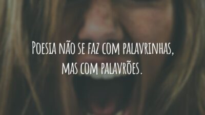 Poesia não se faz com palavrinhas, mas com palavrões.