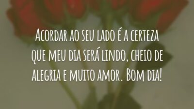 Acordar ao seu lado é a certeza que meu dia será lindo, cheio de alegria e muito amor. Bom dia!