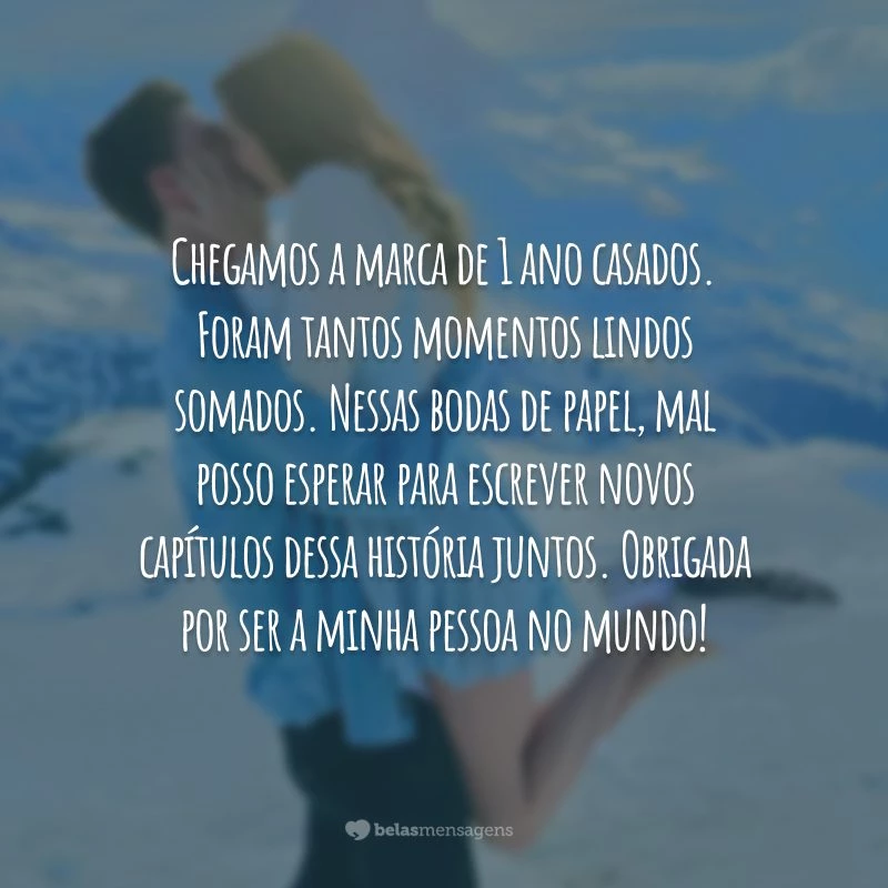 Chegamos a marca de 1 ano casados. Foram tantos momentos lindos somados. Nessas bodas de papel, mal posso esperar para escrever novos capítulos dessa história juntos. Obrigada por ser a minha pessoa no mundo!