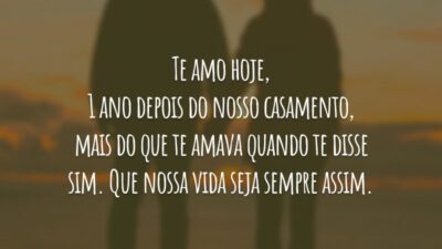 Te amo hoje, 1 ano depois do nosso casamento, mais do que te amava quando te disse sim. Que nossa vida seja sempre assim.