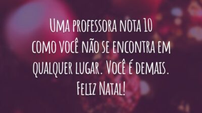 Uma professora nota 10 como você não se encontra em qualquer lugar. Você é demais. Feliz Natal!