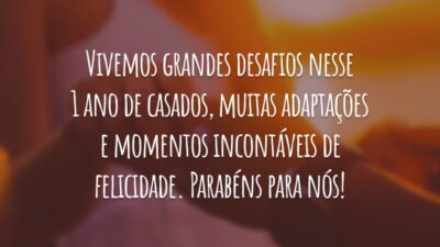 Vivemos grandes desafios nesse 1 ano de casados, muitas adaptações e momentos incontáveis de felicidade. Parabéns para nós!