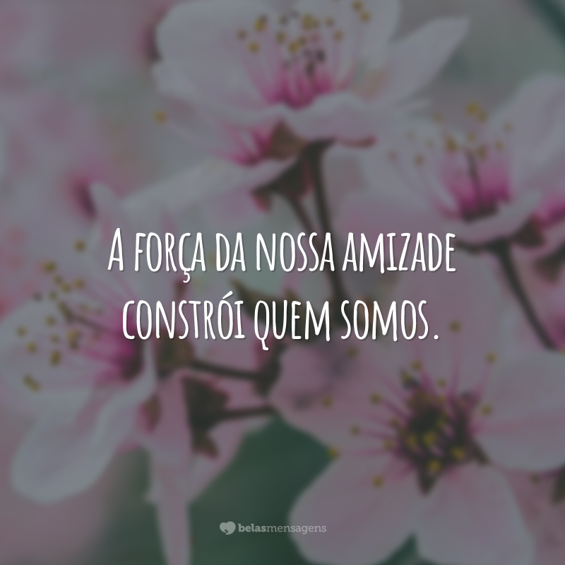 A força da nossa amizade constrói quem somos.