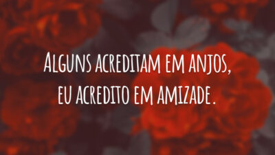 Alguns acreditam em anjos, eu acredito em amizade.