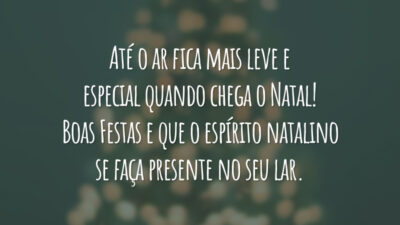 Até o ar fica mais leve e especial quando chega o Natal! Boas Festas e que o espírito natalino se faça presente no seu lar.