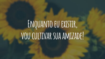 Enquanto eu existir, vou cultivar sua amizade!