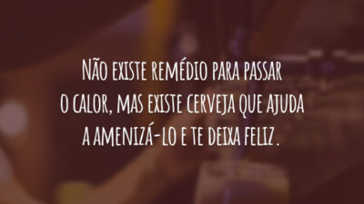 Não existe remédio para passar o calor, mas existe cerveja que ajuda a amenizá-lo e te deixa feliz.