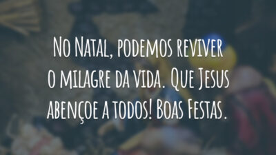 No Natal, podemos reviver o milagre da vida. Que Jesus abençoe a todos! Boas Festas.