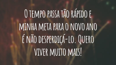 O tempo passa tão rápido e minha meta para o novo ano é não desperdiçá-lo. Quero viver muito mais!