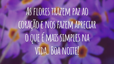 As flores trazem paz ao coração e nos fazem apreciar o que é mais simples na vida. Boa noite!